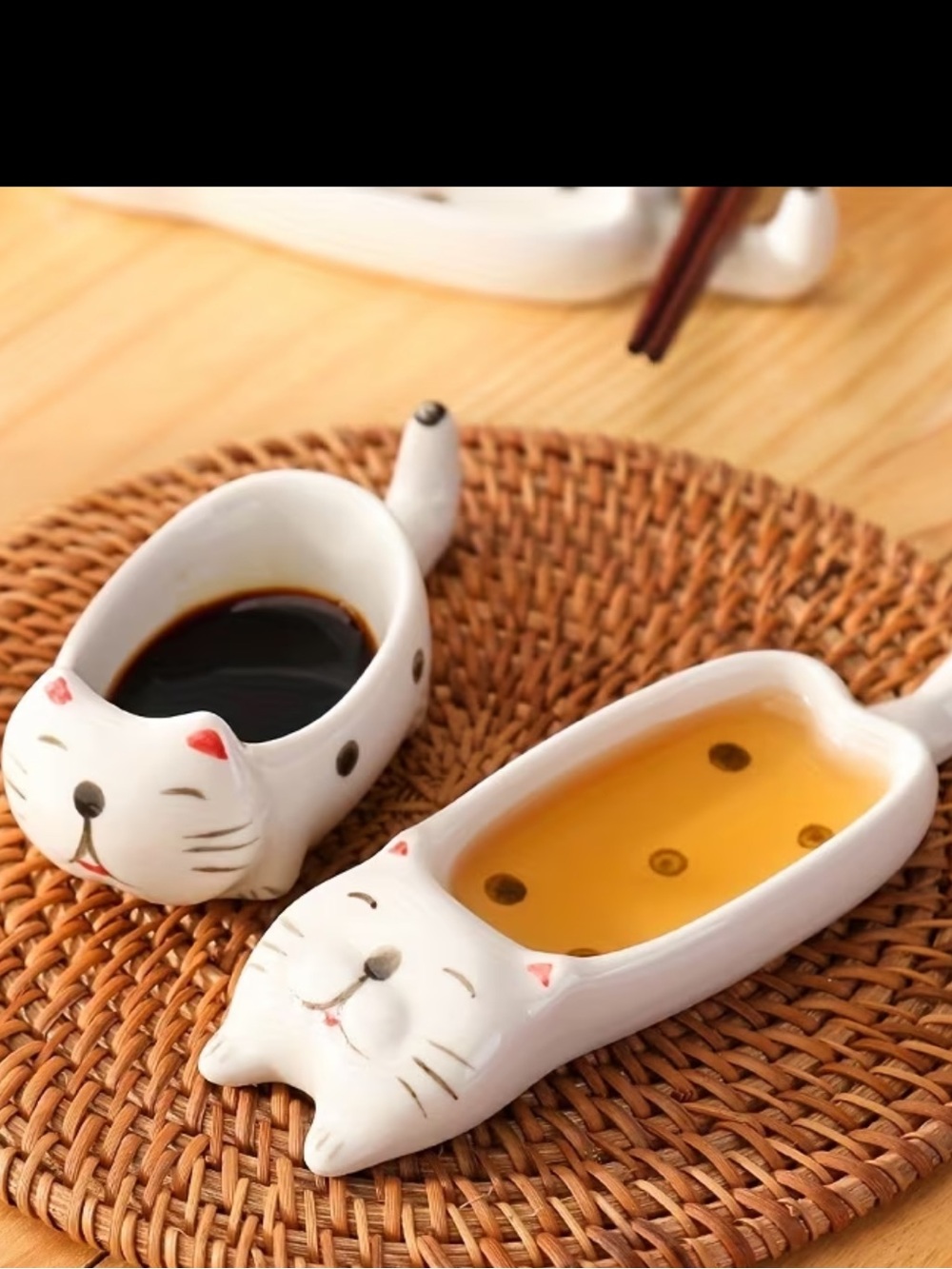 Cute Ceramic Cat Dish Set
